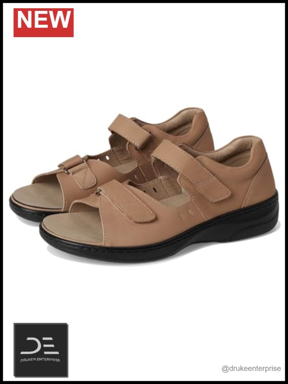 Propet Women's Gemma Flat Sandals Adjustable Leather Sport Sandals